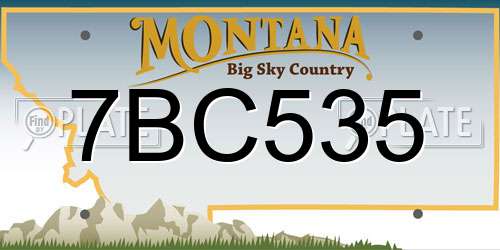 7BC535 Montana License Plate
