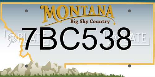 7BC538 Montana License Plate