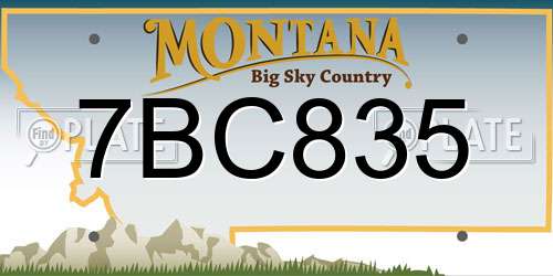 7BC835 Montana License Plate