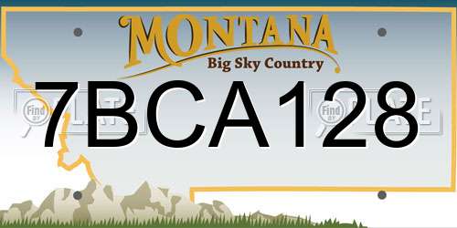 7BCA128 Montana License Plate