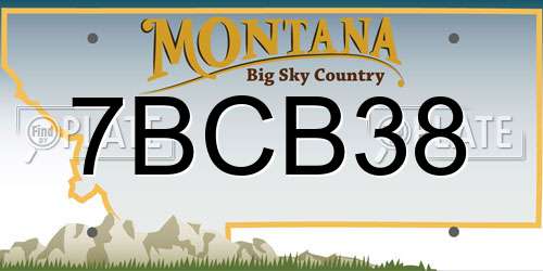 7BCB38 Montana License Plate