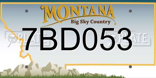 7BD053 Montana License Plate