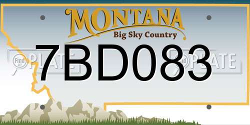 7BD083 Montana License Plate