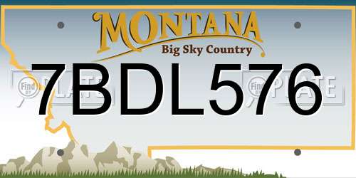 7BDL576 Montana License Plate