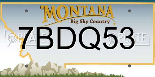 7BDQ53 Montana License Plate