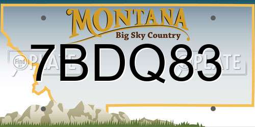 7BDQ83 Montana License Plate
