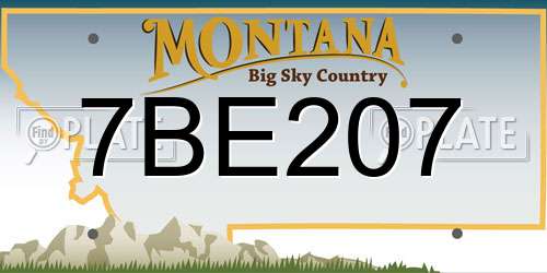 7BE207 Montana License Plate