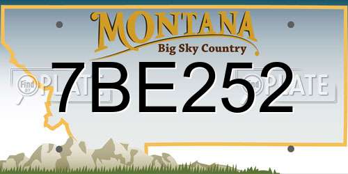 7BE252 Montana License Plate