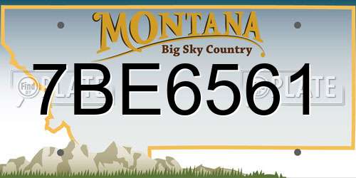 7BE6561 Montana License Plate