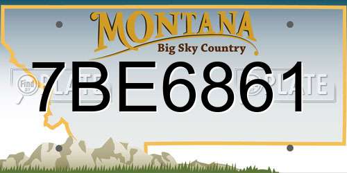 7BE6861 Montana License Plate