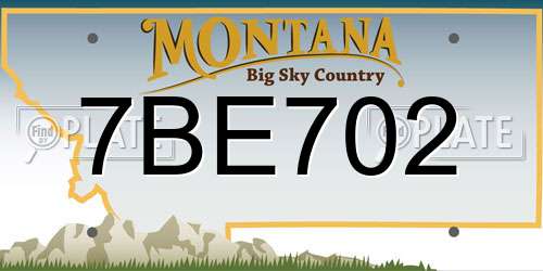 7BE702 Montana License Plate