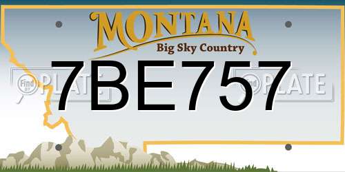 7BE757 Montana License Plate