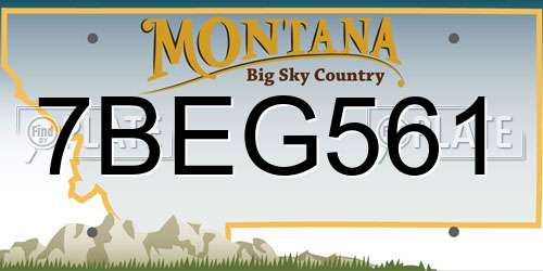 7BEG561 Montana License Plate