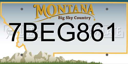 7BEG861 Montana License Plate