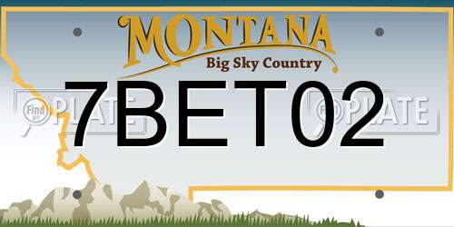7BET02 Montana License Plate