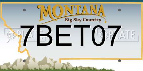 7BET07 Montana License Plate