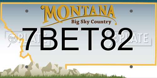 7BET82 Montana License Plate