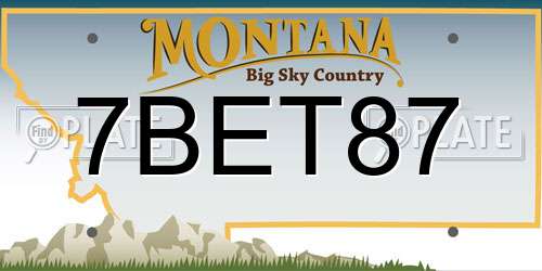 7BET87 Montana License Plate