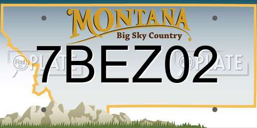 7BEZ02 Montana License Plate
