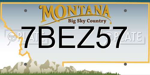 7BEZ57 Montana License Plate