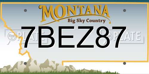 7BEZ87 Montana License Plate