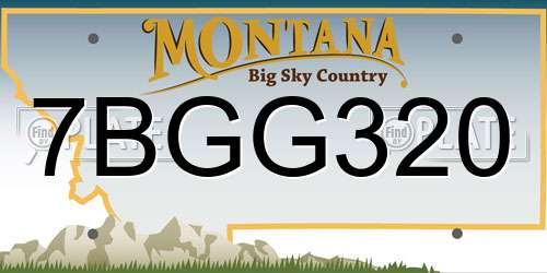 7BGG320 Montana License Plate