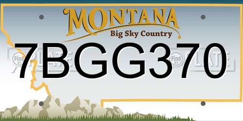 7BGG370 Montana License Plate