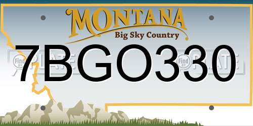7BGO330 Montana License Plate