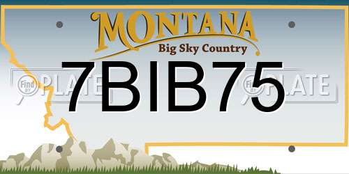 7BIB75 Montana License Plate