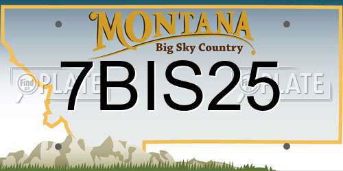 7BIS25 Montana License Plate