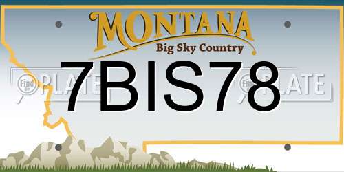 7BIS78 Montana License Plate