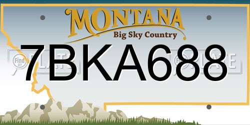 7BKA688 Montana License Plate
