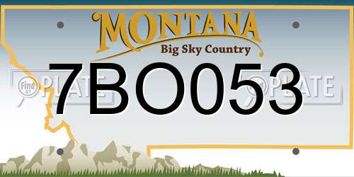 7BO053 Montana License Plate