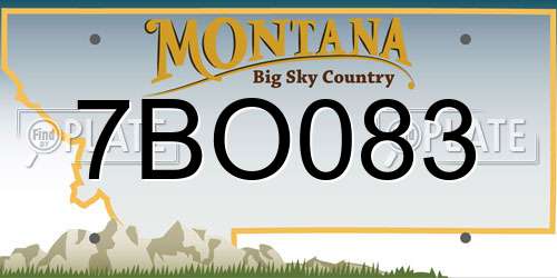 7BO083 Montana License Plate