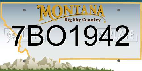 7BO1942 Montana License Plate