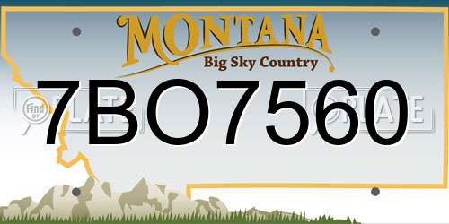 7BO7560 Montana License Plate