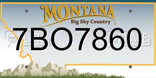 7BO7860 Montana License Plate