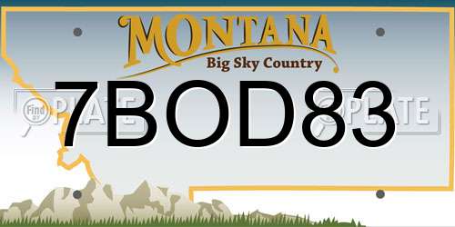 7BOD83 Montana License Plate