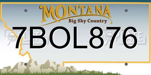 7BOL876 Montana License Plate