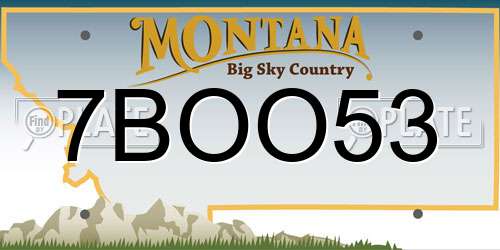 7BOO53 Montana License Plate