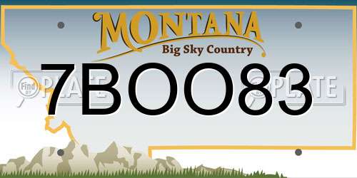 7BOO83 Montana License Plate