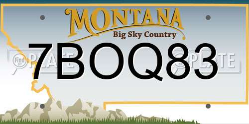 7BOQ83 Montana License Plate