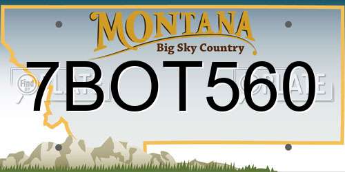 7BOT560 Montana License Plate