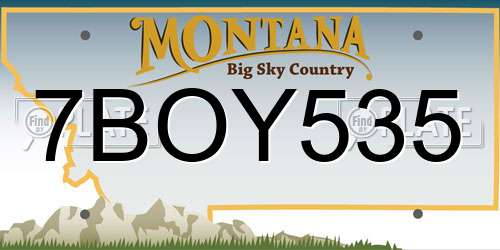 7BOY535 Montana License Plate