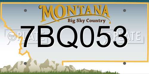 7BQ053 Montana License Plate