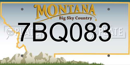 7BQ083 Montana License Plate