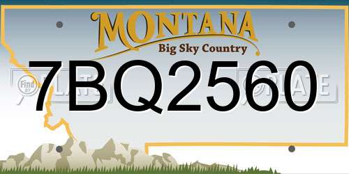 7BQ2560 Montana License Plate