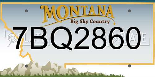 7BQ2860 Montana License Plate