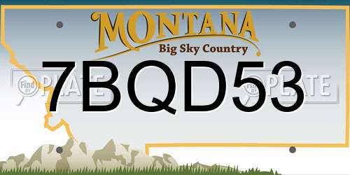 7BQD53 Montana License Plate