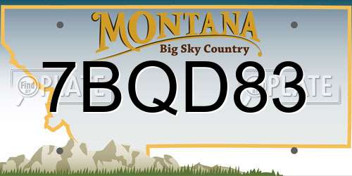 7BQD83 Montana License Plate
